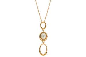 Collier Gelbgold 750, mit Perlmutt Element ovale Form, 45cm