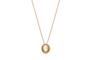 Collier or jaune 750, avec élément en nacre