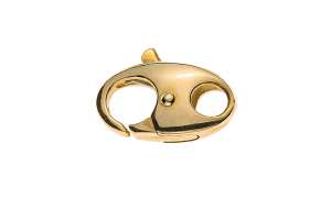 Karabiner Gelbgold 750, 14x8mm, ca. 1.9gr, verstiftet, oval