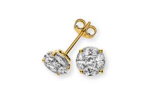 Ohrringe Gelbgold 750 mit 8 Marquise Diamanten G VS 0.40ct. und