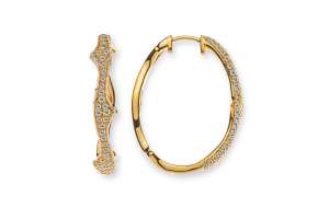 Scharnier-Kreolen Gelbgold 750, Fantasieform