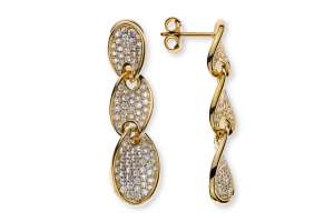 Ohrhänger Gelbgold 750 längliche ovale Form