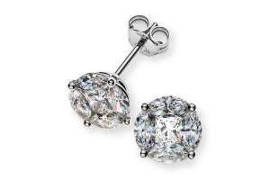 Ohrringe Weissgold 750 mit 8 Marquise Diamanten G VS 0.76ct. und