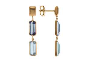 Ohrhänger Gelbgold 750 mit Farbsteine