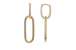 Scharnierkreole oval Gelbgold 750 9x5x1.5mm mit Einhänger 9x24x1.8mm