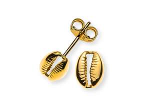 Boucles d´oreilles moule Kauri, 7x5mm, or jaune 750, polit