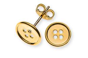Ohrringe Knopf, 8mm, Gelbgold 750, poliert