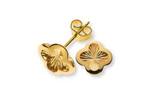Ohrstecker Klee Gelbgold 750 geschliffen