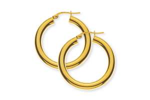 Kreolen Gelbgold 750, Runddraht D: 28mm B: 4mm