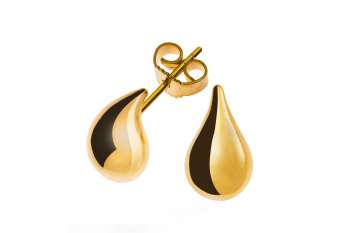 Ohrstecker Tropfen Gelbgold 750, poliert