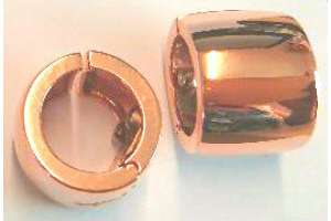 Kreolen Clip Rotgold 750, flach, breit, Handarbeit