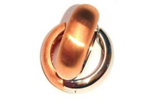 Kreolen Bicolor  (Rot-/Weissgold) 750, WG poliert/RG satiniert