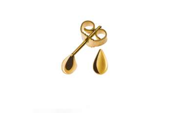 Ohrstecker Tropfen poliert Gelbgold 375