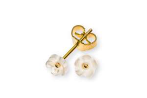 Ohrringe Gelbgold 750 Blume aus Perlmutter