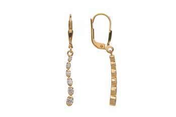 Ohrhänger ´Wave´ Gelbgold 375 mit12 Zirkonias