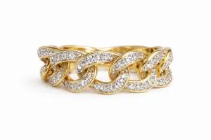 Ring Panzer Gelbgold 750  mit  176 Brillanten H SI 0.63ct.