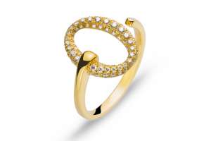 Ring mit offener Schiene Gelbgold 750