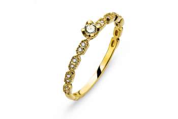 Ring Gelbgold 750, 1 Brillant H SI 0.08ct. &
