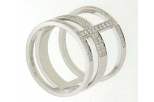Ring Weissgold 750 mit 85 Brillanten H SI 0.64ct.
