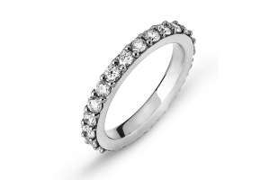 Eternity Ring Weissgold Korn Fassung 750