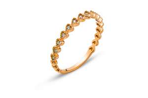Bague or rose 750 avec 13 brillants H SI 0.06ct.
