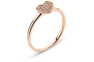 Ring Rotgold 750 mit 18 Brillanten H SI 0.06ct.