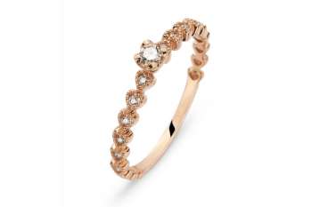Ring Rotgold 750, 1 Brillant H SI 0.08ct. &