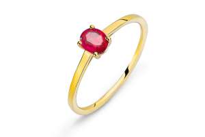 Bague or jaune 750 avec rubis 0.40ct.