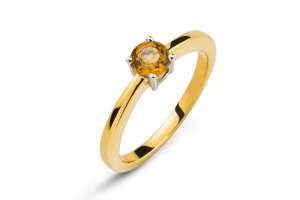 Ring Bicolor (Gelb-/Weissgold) 750 mit Citrin 4-Griff