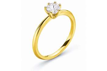 LAB DIAMOND Solitär Ring 6-Griff-Fassung Gelbgold 585 F VS 1.00ct.