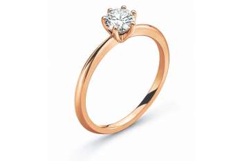 LAB DIAMOND Solitär Ring 6-Griff-Fassung Rotgold 585 F VS 1.00ct.