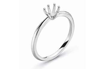 Solitär Ring 6-Griff-Fassung Rohling Weissgold 585 für 1.00ct.