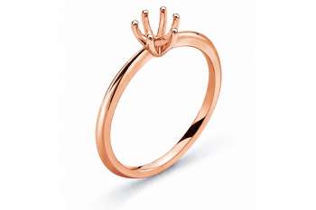 Solitär Ring 6-Griff-Fassung Rohling Rotgold 585 für 1.00ct.