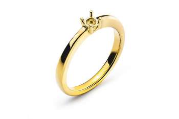 Solitär Ring 4-Griff-Fassung Rohling Gelbgold 750 für 0.15ct.
