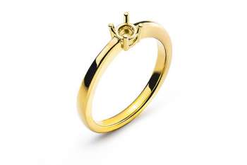 Solitär Ring 4-Griff-Fassung Rohling Gelbgold 750 für 0.25ct.