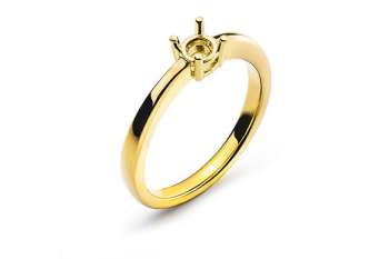 Solitär Ring 4-Griff-Fassung Rohling Gelbgold 750 für 0.33ct.