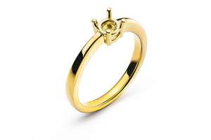 Solitär Ring 4-Griff-Fassung Rohling Gelbgold 750 für 1.00ct.