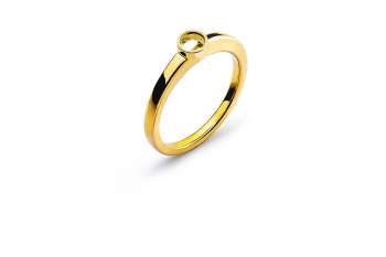 Solitär Ring Zargen-Fassung Rohling Gelbgold 750 für 0.15ct.