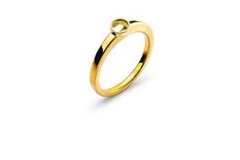 Solitär Ring Zargen-Fassung Rohling Gelbgold 750 für 0.20ct.