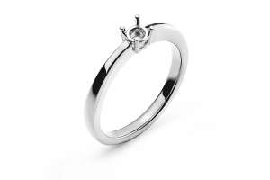Solitär Ring 4-Griff-Fassung Rohling Weissgold 750 für 0.20ct.