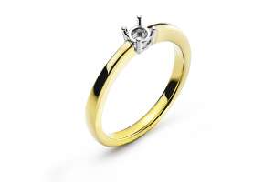 Solitär Ring 4-Griff-Fassung Rohling Gelbgold 750 für 0.20ct.