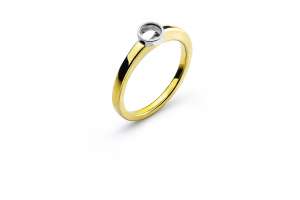 Solitär Ring Zargen-Fassung Rohling Gelbgold 750 für 0.25ct.