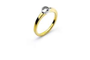 Solitär Ring Zargen-Fassung Rohling Gelbgold 750 für 0.33ct.