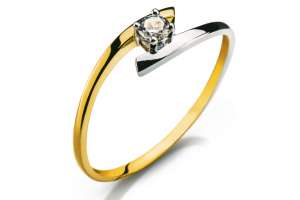 Solitär Ring Gelbgold 750 H SI 0.11ct.