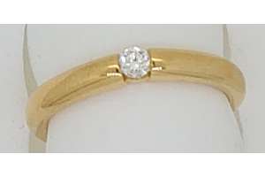 Solitär Ring Spann-Fassung Gelbgold 750 H SI 0.10ct.