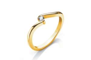 Solitär Ring Gelbgold 750 H SI 0.07ct.