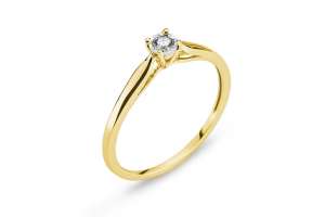 Solitär Ring Gelbgold 750 H SI 0.08ct.