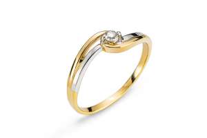 Solitär Ring Gelbgold 750 H SI 0.07ct.