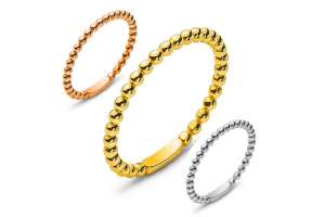 SET -  Ring Kugeli, 1.65mm 1x Gelbgold, 1x Weissgold & 1x Rotgold