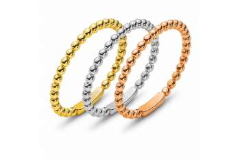 SET -  Ring Kugeli, 1.65mm 1x Gelbgold, 1x Weissgold & 1x Rotgold
